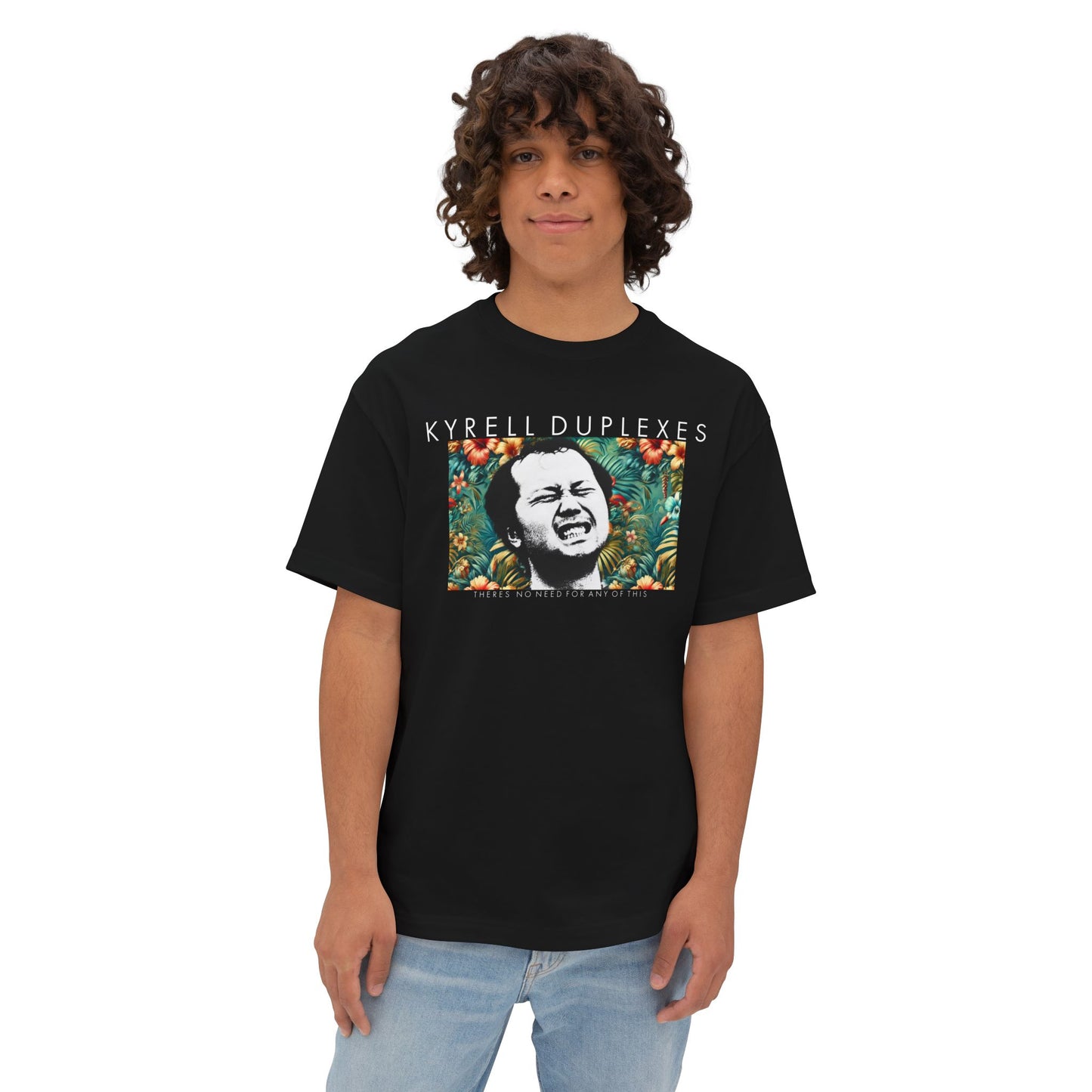 No Need Face Oversized Boxy Tee by Kyrell Duplexes
